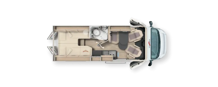 Grundriss Nacht Malibu Van First Class - Two Rooms 640 LE RB charming GT skyview 14.000,- € gespart!