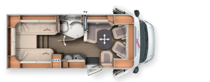 Grundriss Tag Carthago C1-tourer T 143 KB-LE comfort 4.2t 35 Jahre Edt! ! - 16.035,- € !