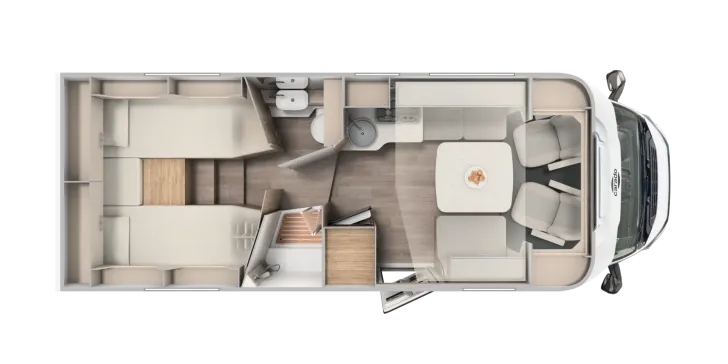 Grundriss Tag Carado T 457 Automatik, Navi & RKF