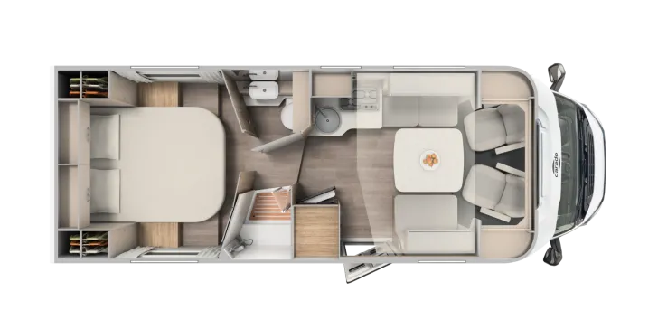 Grundriss Tag Carado T 459 Pro+ NAVI / RFK / Autom. / Markise