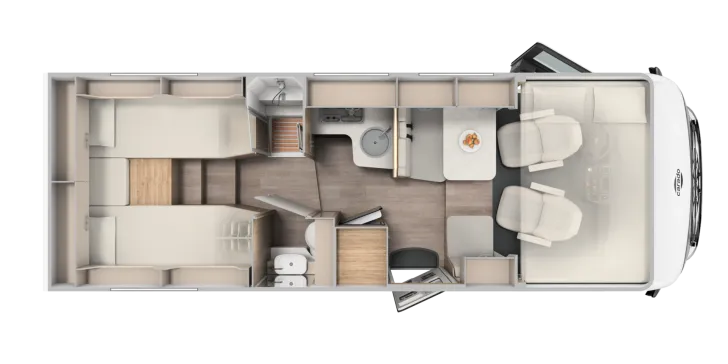 Grundriss Tag Carado I 447 pro+ , Maxi Chassis-Automatik