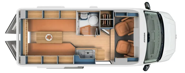 Grundriss Tag Hymer Eriba Car 600 LEDER,AUTOMATIK, 163 PS, NAVI