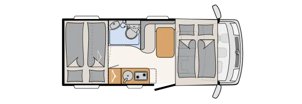 Tagesgrundriss Dethleffs Globebus I 1 Active