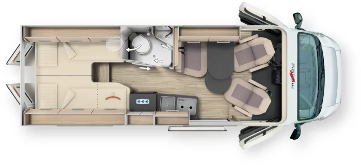 Grundriss Tag Malibu Van Diversity 640 LE K GT skyview