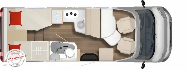Grundriss Tag Bürstner B66 690 TD Listenpreis: 84.712€