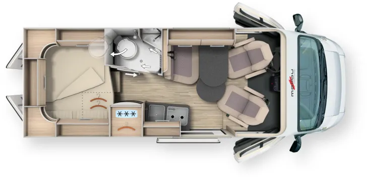 Grundriss Tag Malibu Van Comfort 600 DB Vollausstattung! -17.000 €