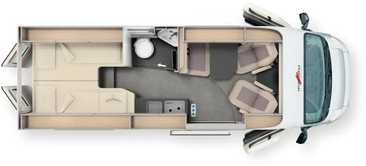 Grundriss Tag Malibu Van Relax 640 LE R ambition 2026 Listenpreis: 81.480€