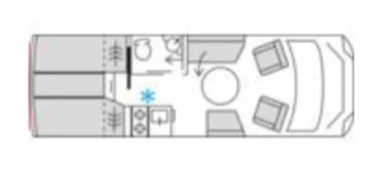 Grundriss Tag Bürstner Signature SFT 7.0 Combi 6 E*L-Sitzbank