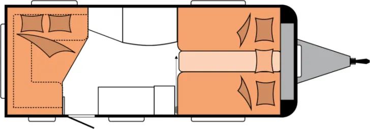 Grundriss Nacht Hobby De Luxe 495 UL Auflastung 1.800 kg