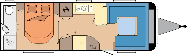 Grundriss Tag Hobby Prestige 720 WQC Backofen, Fußbodenheizung