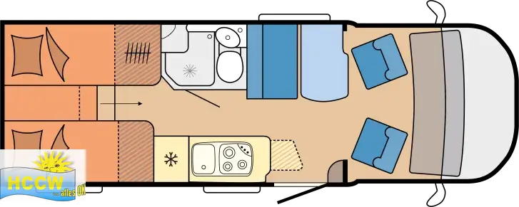 Grundriss Tag Hobby Optima ONTOUR Edition F V65 GE Modell 2024