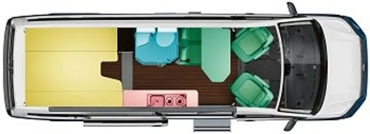 Grundriss Tag VW Grand California 680 Park Pilot Combi6E ACC DAB+