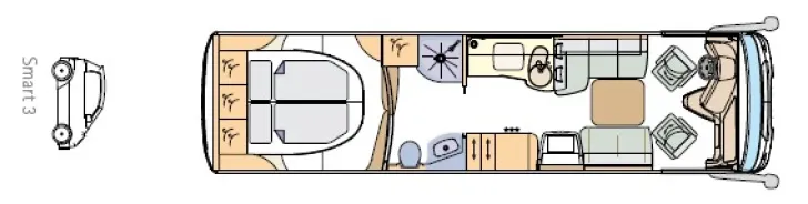 Grundriss Tag Concorde Liner 990 GI Garagenausführung Smart-PKW