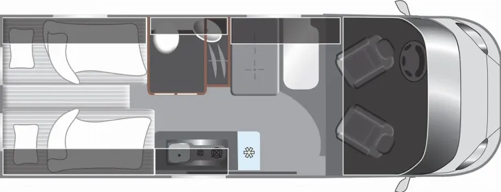 Grundriss Tag LMC Innovan 640 Einzelbetten Schwarz Markise