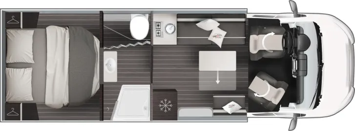 Grundriss Tag Roller Team Zefiro Power Edition 266 P 400W Solar 2xLithium