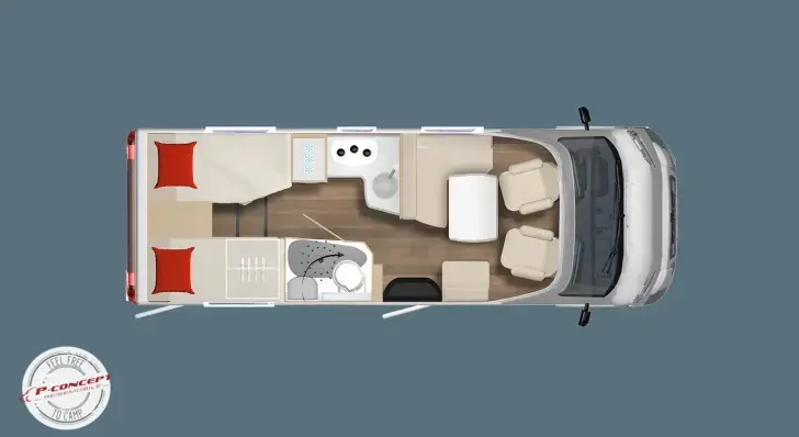 Grundriss Tag Bürstner B66 690 TD Listenpreis: 85.712€