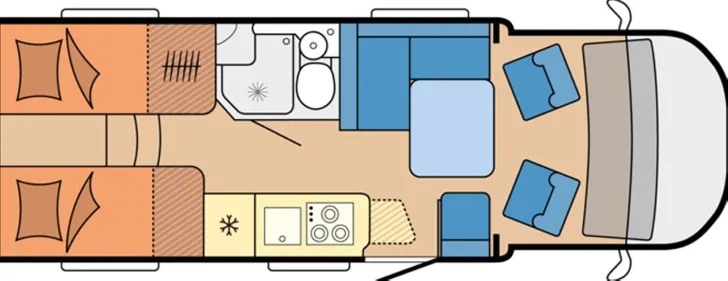 Grundriss Tag Hobby OnTour T 710 GE - ab Oktober verfügbar