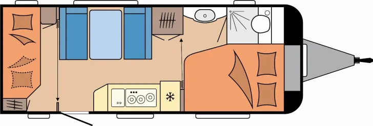 Grundriss Tag Hobby De Luxe 540 KMFe *1800KG*AMBIENTE*