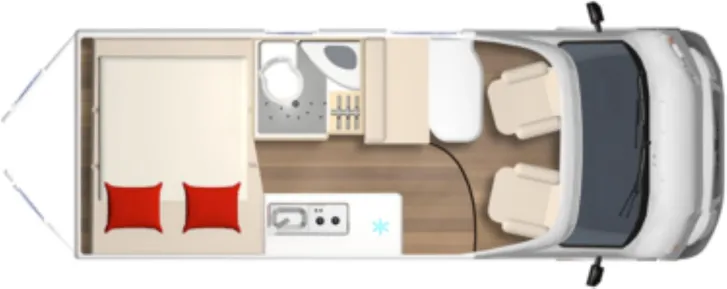 Grundriss Tag Bürstner Campeo C 600 Verfügbar ab November 2026