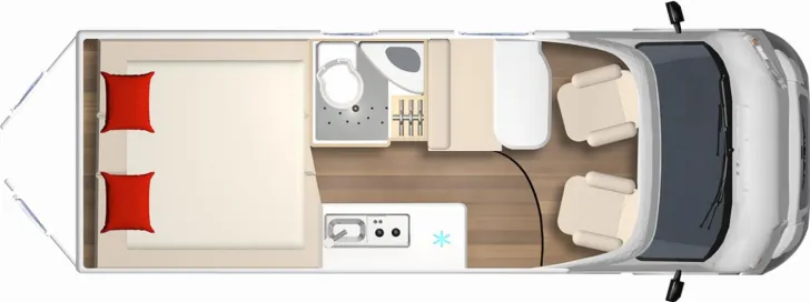 Grundriss Tag Bürstner Campeo C 640 Verfügbar ab November 2026