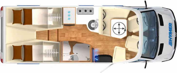 Grundriss Tag Hymer B-Klasse MC T 600 neues Facelift - MJ2026 !!!