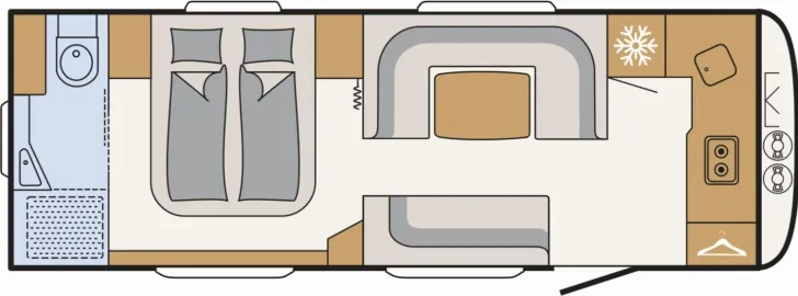 Grundriss Tag Dethleffs Beduin Scandinavia 690 BQT Winterpaket + TV-Lift