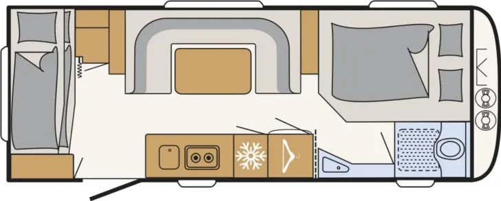 Grundriss Tag Dethleffs Nomad 560 FMK Toilette alternativ+Combi6E+ATC