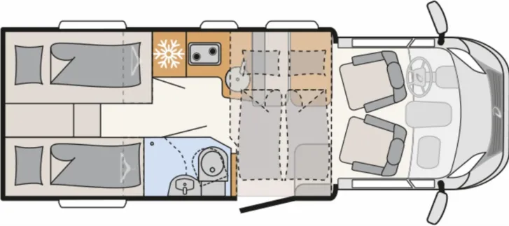 Grundriss Tag Dethleffs Trend T 6817 EB Active-&Winterpaket,Hubbett,ACC