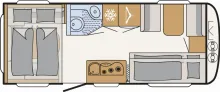 Grundriss Tag Dethleffs c-go Active 525 KR up 7 Schlafplätze möglich !!