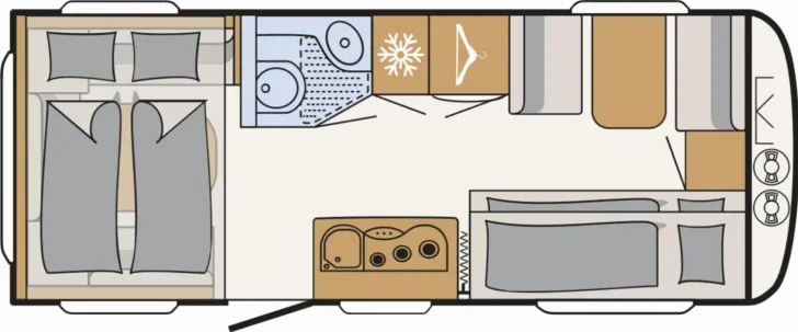 Grundriss Tag Dethleffs c-go Active 525 KR up 7 Schlafplätze möglich !!