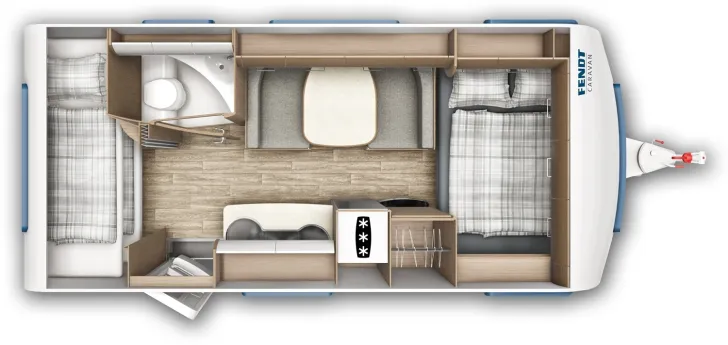 Grundriss Tag Fendt Saphir 495 SKM 2T, Mover, Markise, Duo-Control