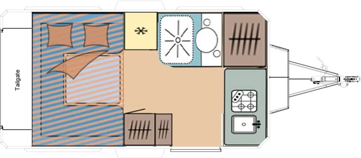 Grundriss Tag Camppass CR 550i / Innenküche