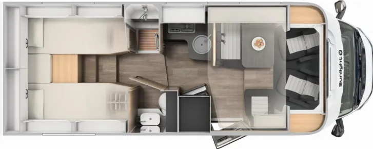 Grundriss Tag Sunlight Adventure T 68 OHNE Hubbett! mit Automatik + ACC