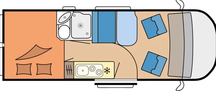 Grundriss Tag Hobby OnTour Van 600 FT - ab Oktober verfügbar