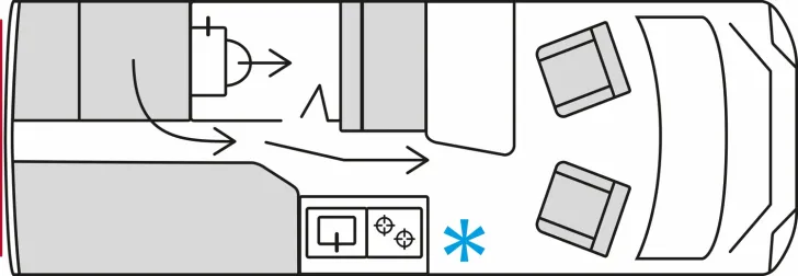Grundriss Tag Bürstner Habiton X HMX 6.0 Brandneu, mit Slide-Bath