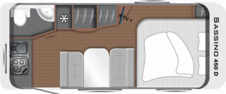 Grundriss Tag LMC Sassino 450 D 1500kg XXL-Bett 157x200cm