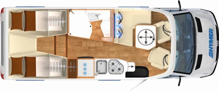Grundriss Tag Hymer B-Klasse MC T BlackLine 580 Verfügbar ab November 2026