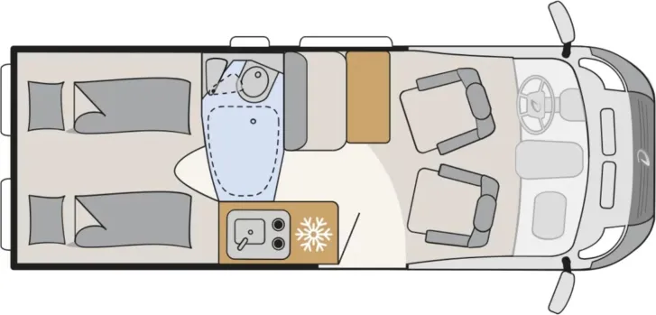 Grundriss Tag Dethleffs Globetrail 600 ER Fiat Verfügbar ab November 2026