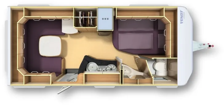 Grundriss Tag Fendt Tendenza 495 SF Mover, Klima, ATC, SAT+TV, Markise