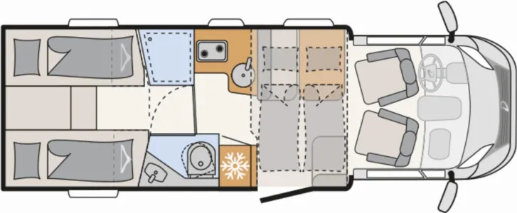Grundriss Tag Dethleffs Trend T 7057 EB Vollausstattung