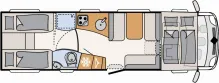 Grundriss Tag Dethleffs Globetrotter XXL A 9000-2 EB Top Family Fahrzeug