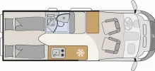 Grundriss Tag Dethleffs Globetrail 640 ES Fiat 180PS Automatik