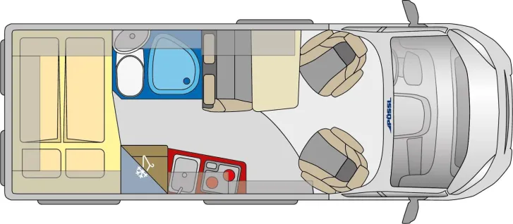 Grundriss Tag Pössl 2Win Fiat 160 PS Aufstelldach