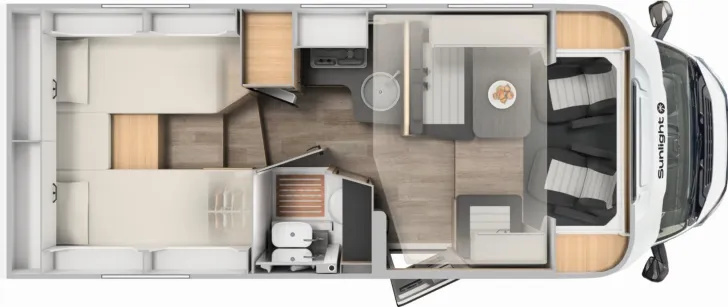 Grundriss Tag Sunlight Adventure T 66S Aktion Ready to Roll