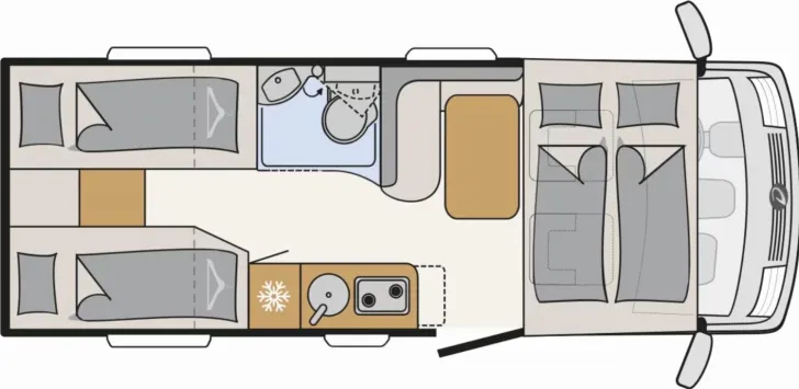 Grundriss Tag Dethleffs Globebus Active I 4 Modelljahr 2026