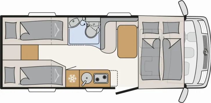 Grundriss Tag Dethleffs Globebus Active I 4 Modelljahr 2026
