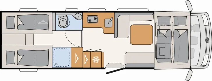 Grundriss Tag Dethleffs XL I 7812-2 Family Modelljahr 2026