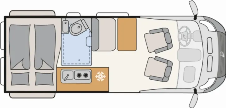 Grundriss Tag Dethleffs Globetrail Performance 600 DR VW Facelift