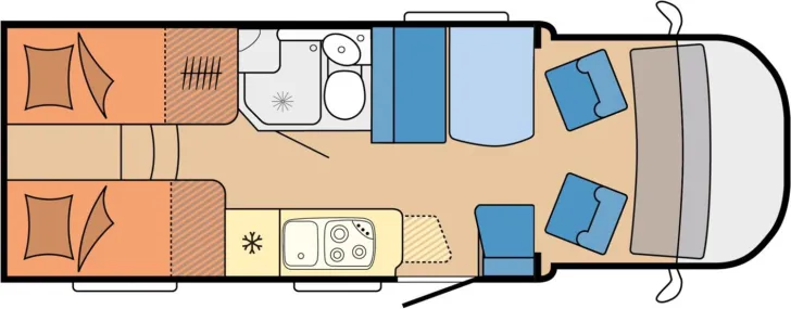 Grundriss Tag Hobby Optima OnTour T65 GE - ab Oktober verfügbar
