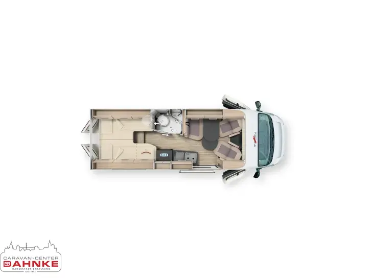 Grundriss Tag Malibu Van Diversity 640 LE K charming coupé Aufstelldach*Combi 6 D-E*ACC